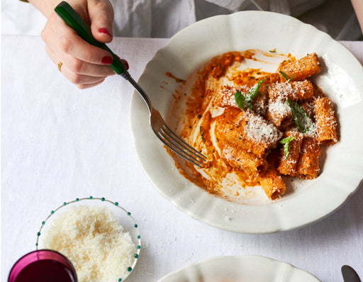 Bre Graham’s ‘Smoked Chilli and Vodka Rigatoni’ and ‘Perfumed Panna Cotta’