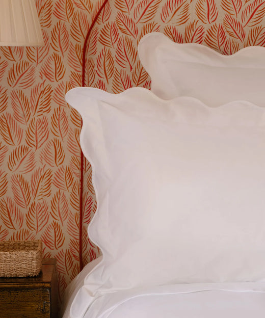 Pair of Alexandra Wavy Scalloped Pilllowcases, White