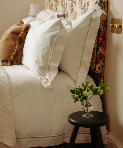 Rebecca Udall Georgiana Ladderstitch Boudoir Pillowcase, Nougat, Bedroom Lifestyle