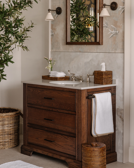 Georgina Bath Towel Collection, Taupe, with Rattan Accessories