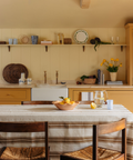 Colette Striped Table Linens, Nougat, Lifestyle
