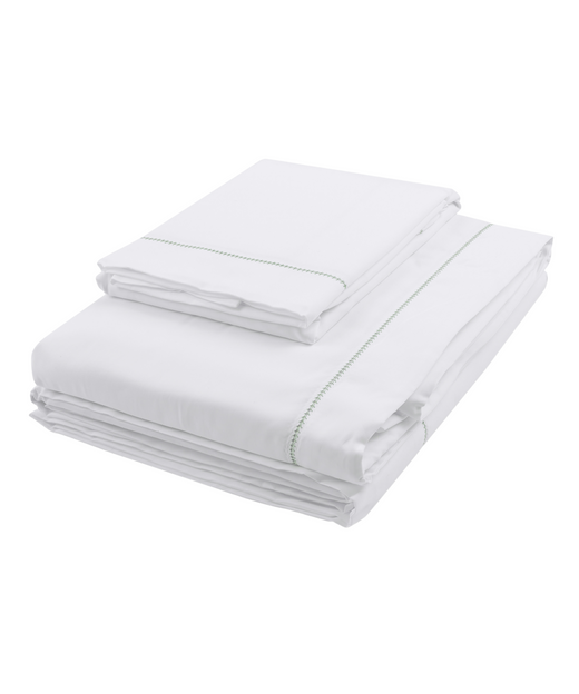 Porto Hemstitch Bed Linen, Frost Green