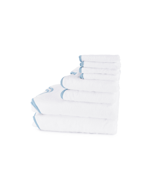 Signature Amelia Scalloped Bath Towel Bundle, Powder Blue