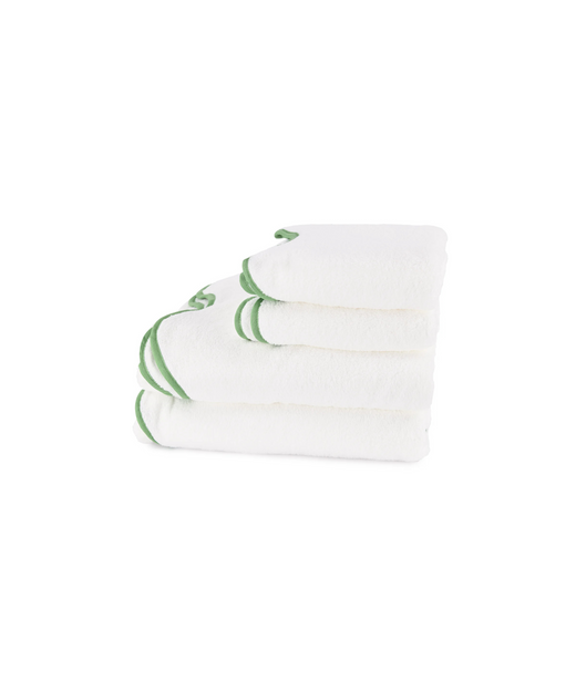 Classic Amelia Scalloped Bath Towel Bundle, Asparagus
