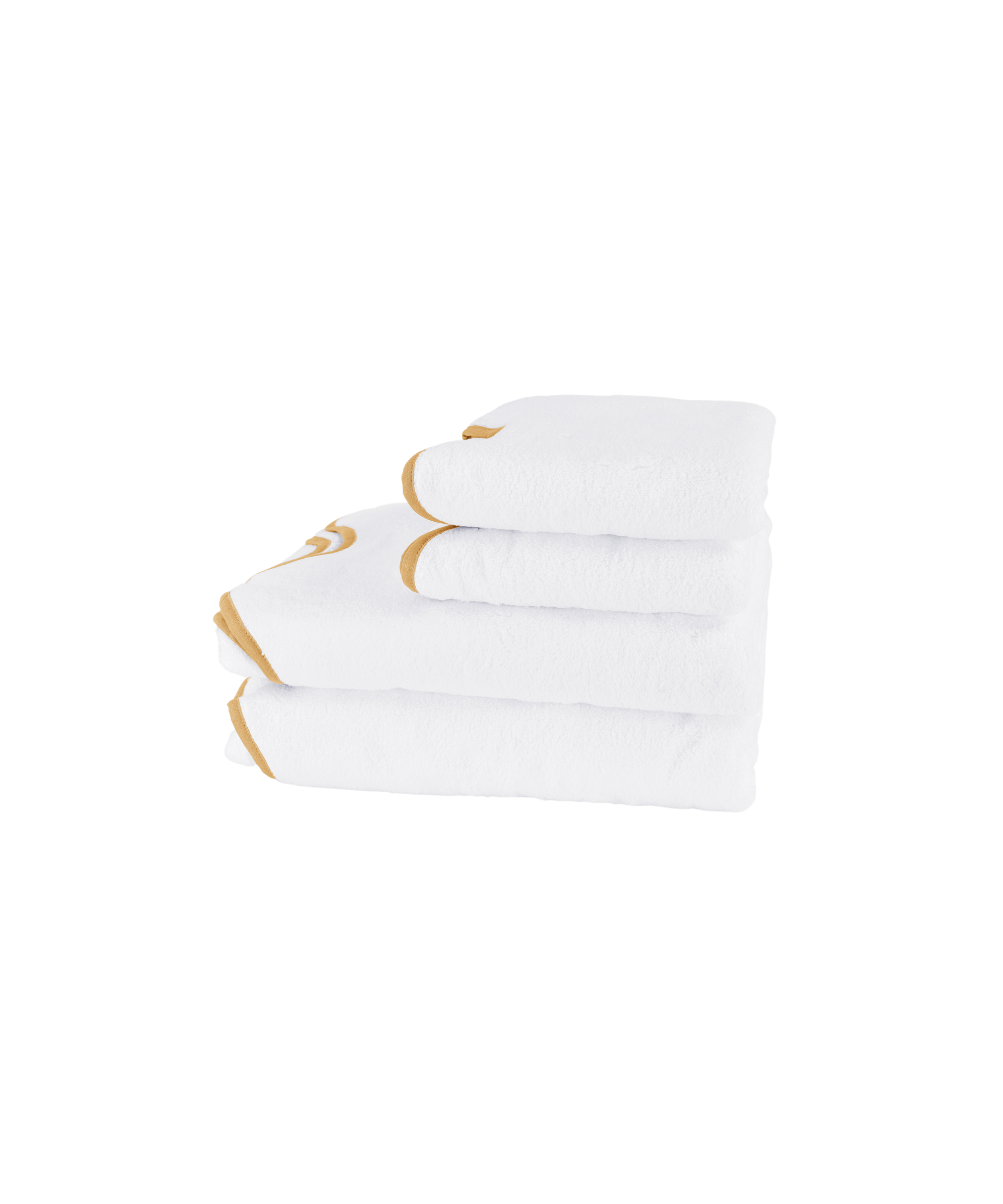 Classic Amelia Scalloped Bath Towel Bundle, Mustard
