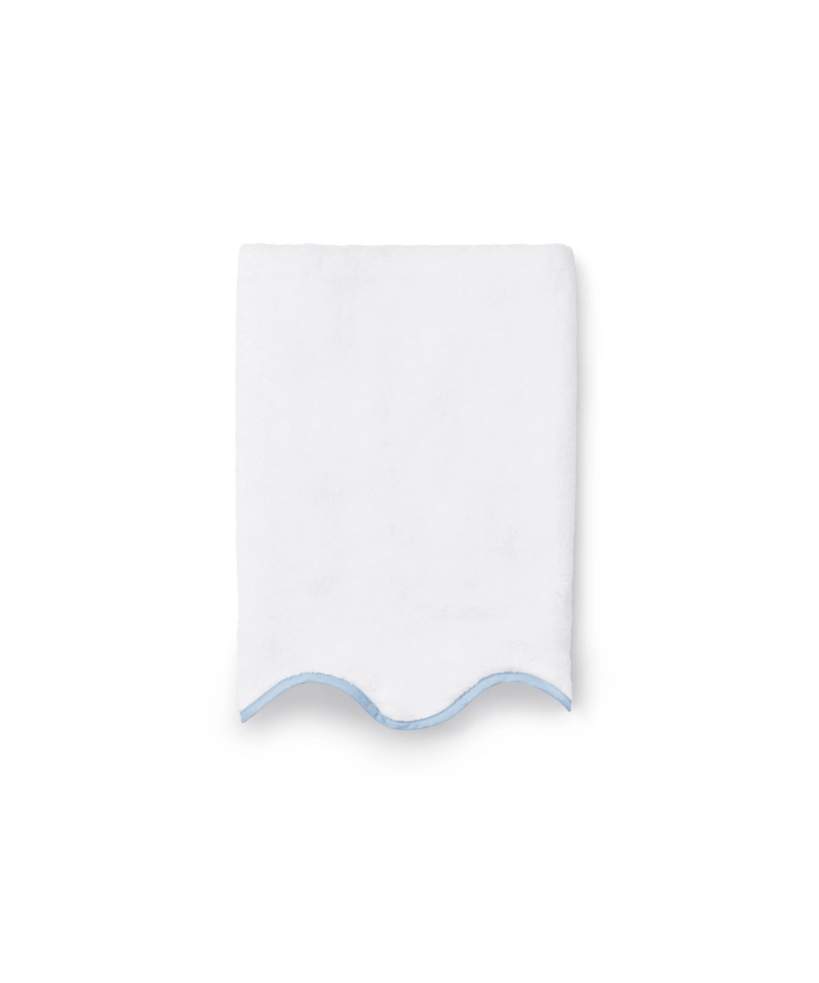 Pair of Amelia Scalloped Hand Towels, Powder Blue