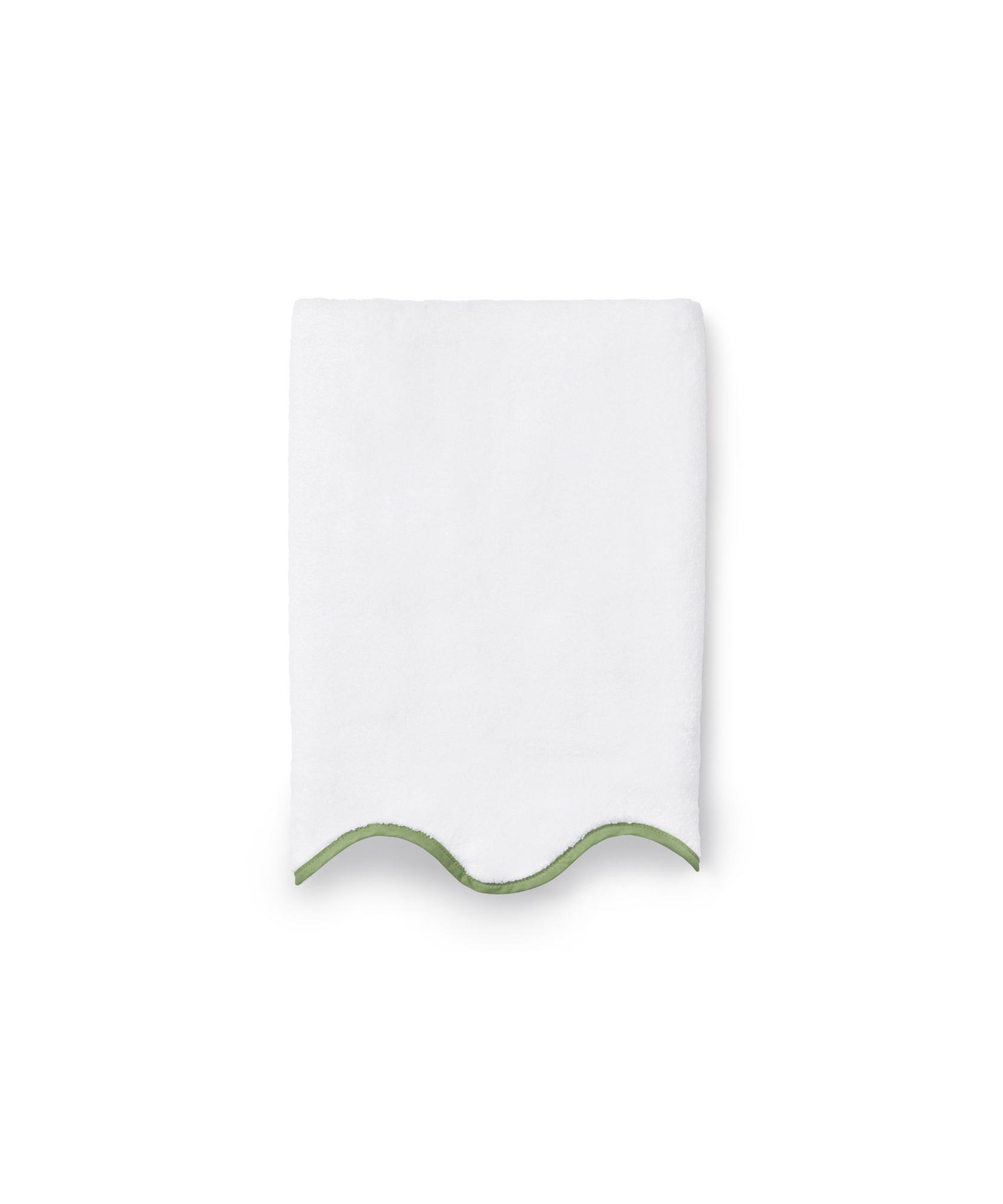 Pair of Amelia Scalloped Hand Towels, Asparagus
