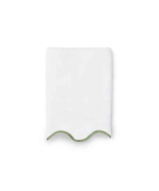 Pair of Amelia Scalloped Hand Towels, Asparagus
