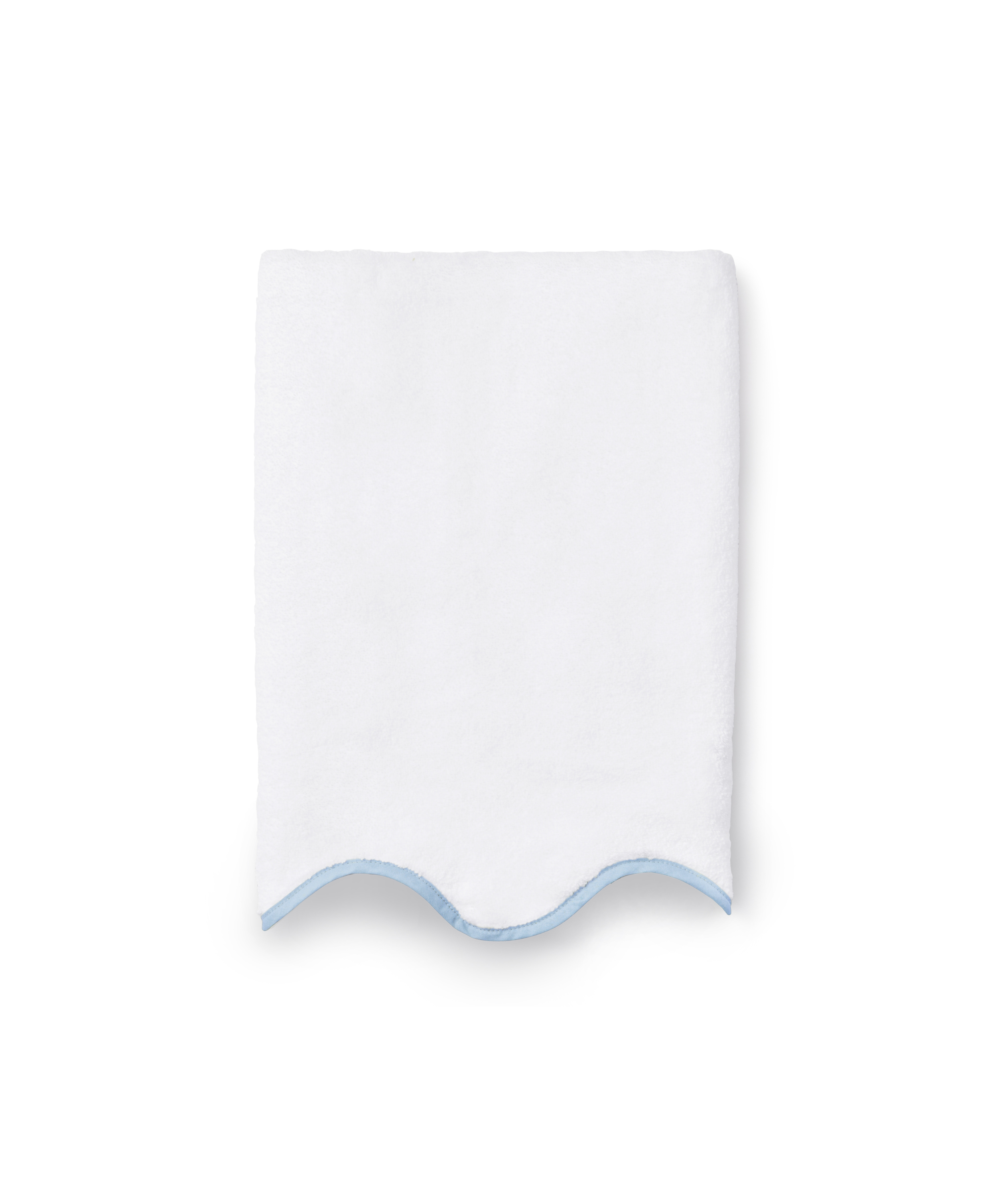 Amelia Scalloped Bath Towel, Powder Blue