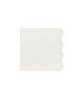 Rebecca Udall White Wavy Scalloped Linen Napkin, Folded