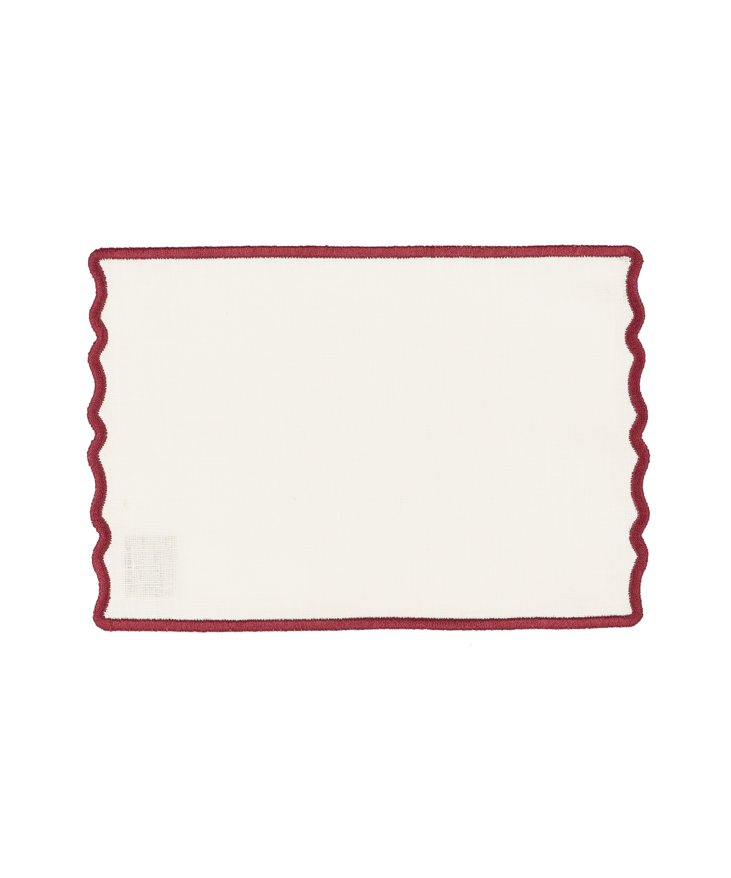 Rebecca Udall Scalloped Cocktail Napkin, Burgundy