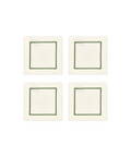 Set of 4 Sophie One Cord Linen Cocktail Napkins, Moss