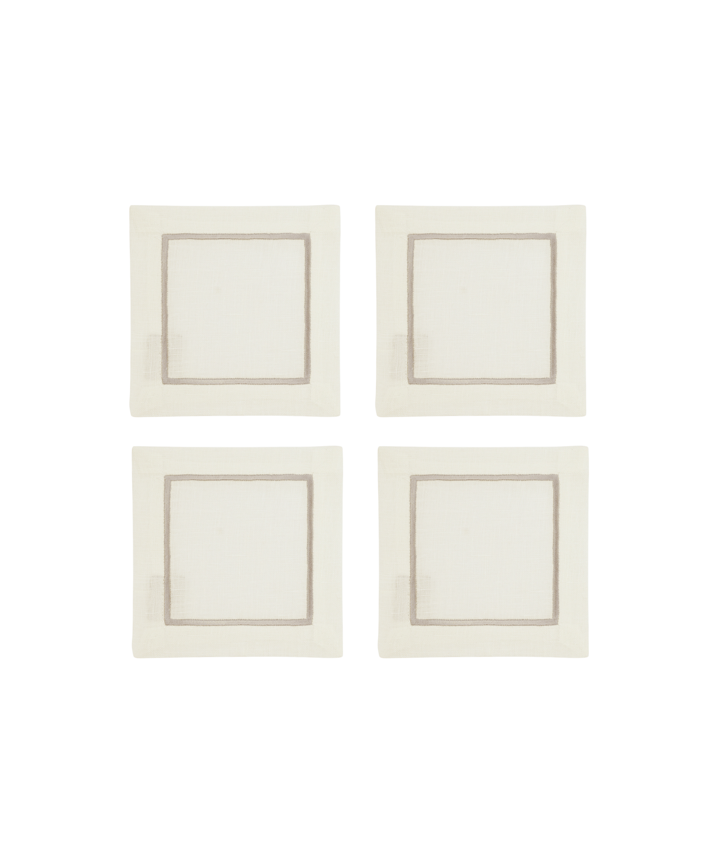 Rebecca Udall Set of 4 Sophie One Cord Cocktail Napkins, Natural