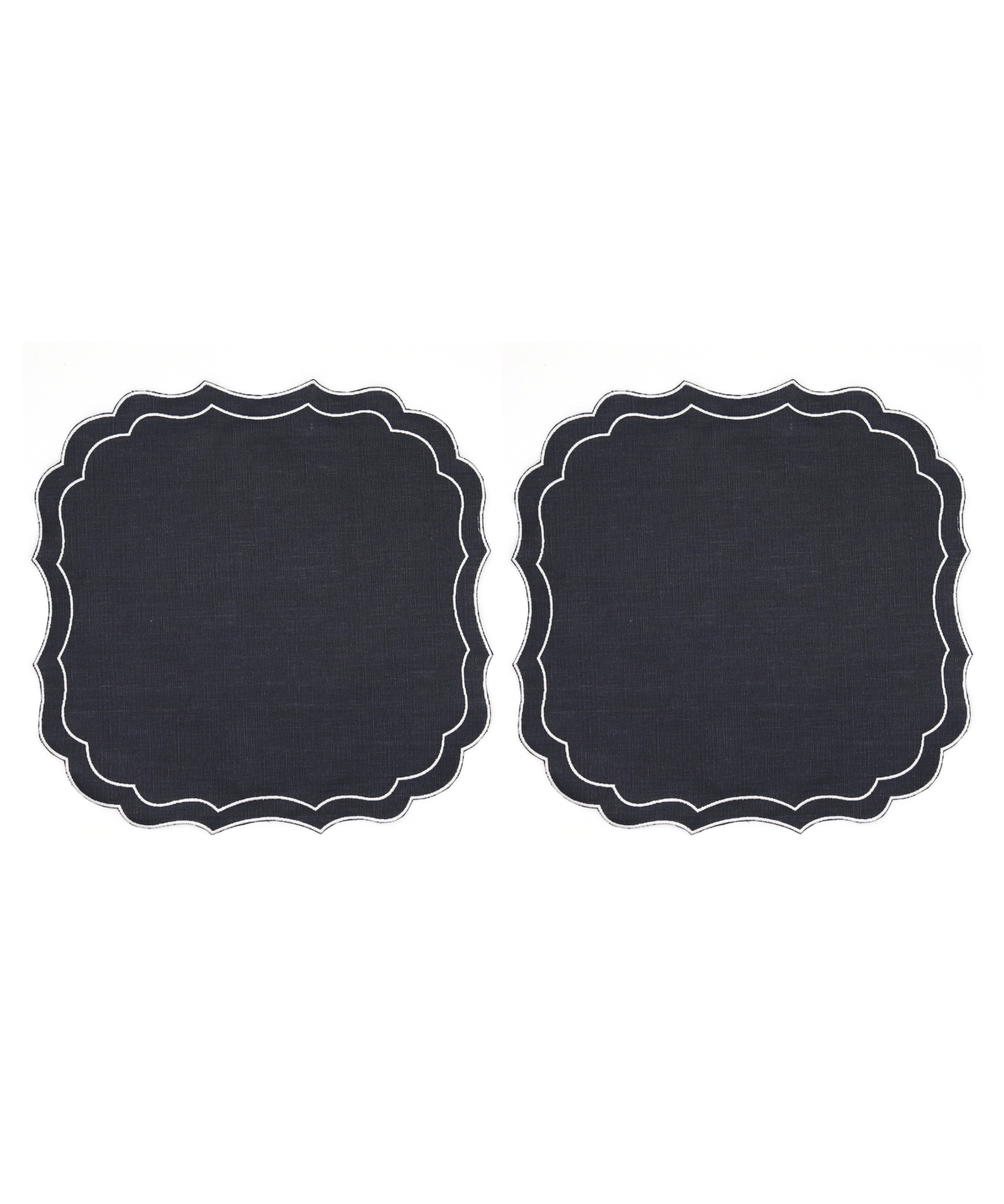 Rebecca Udall Pair of Stella Waxed Italian Linen Placemats, Navy