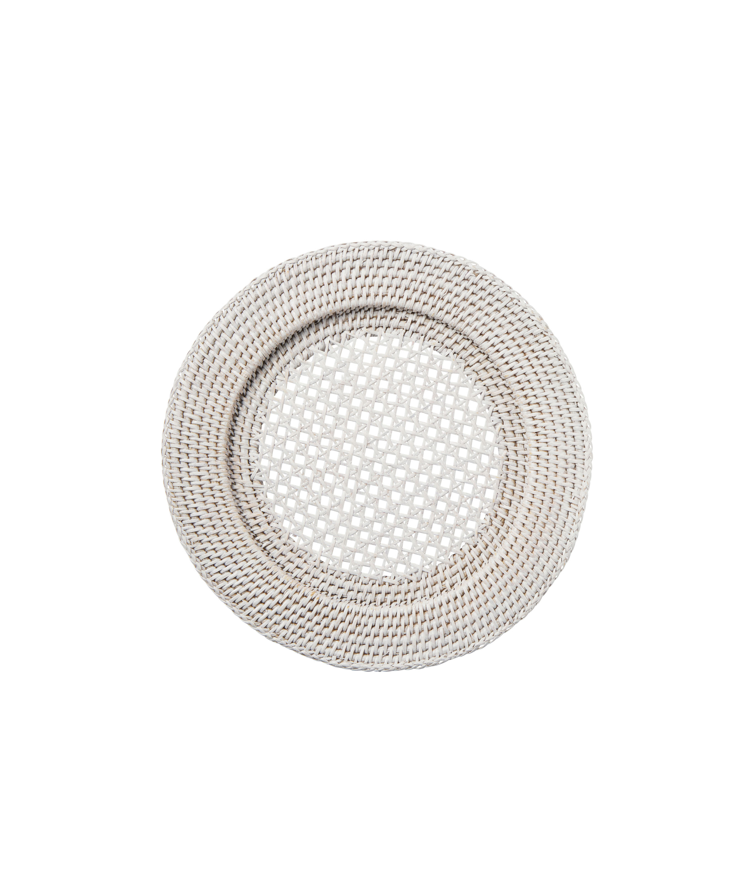 Rebecca Udall Rattan Charger, Rustic White