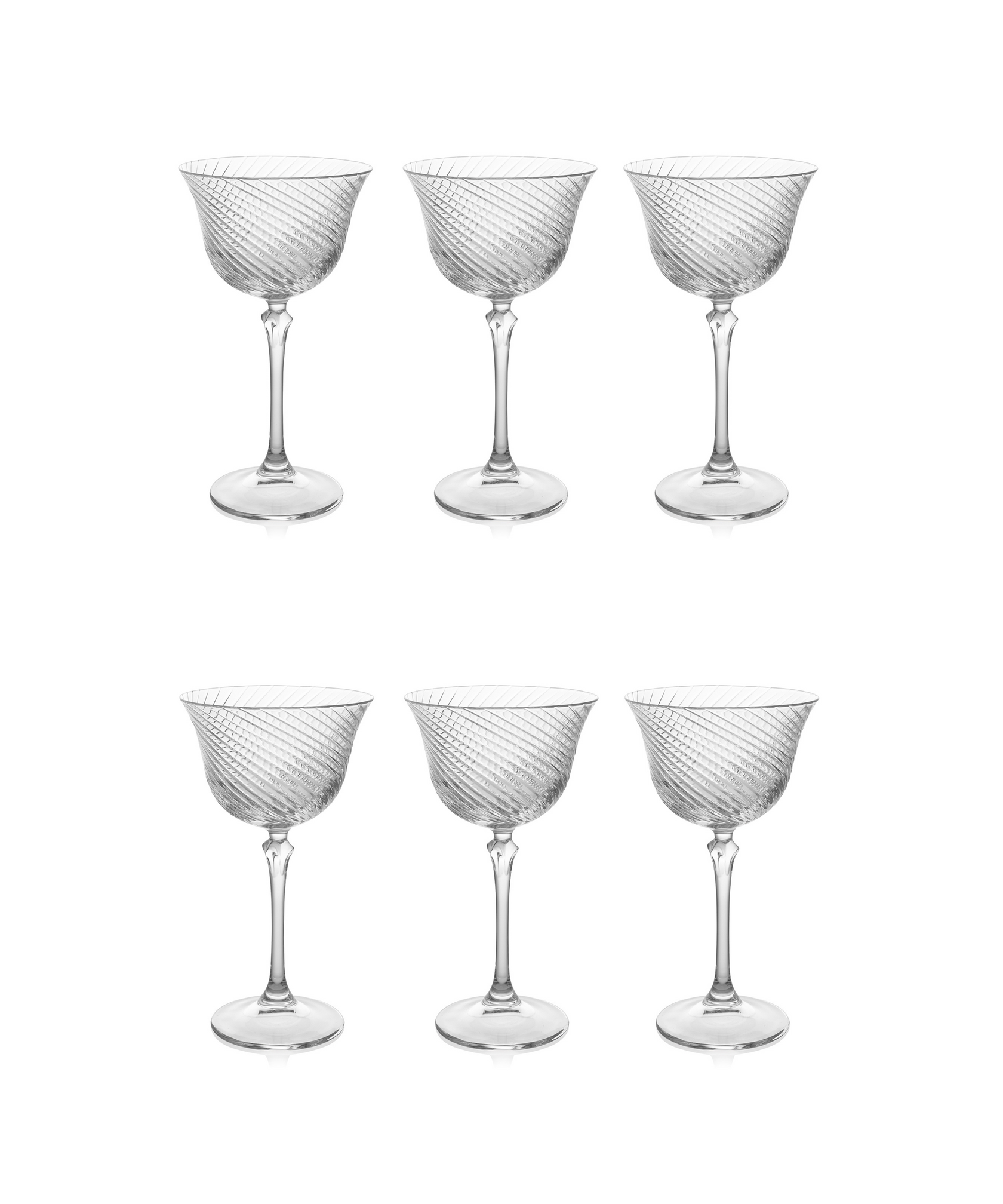Rebecca Udall, Julia Twisted Cut Crystal Coupe Glasses Set of 6