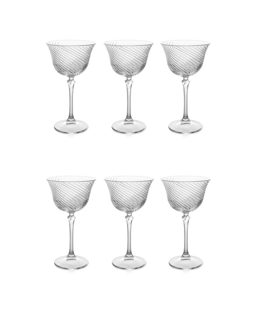 Rebecca Udall, Julia Twisted Cut Crystal Coupe Glasses Set of 6