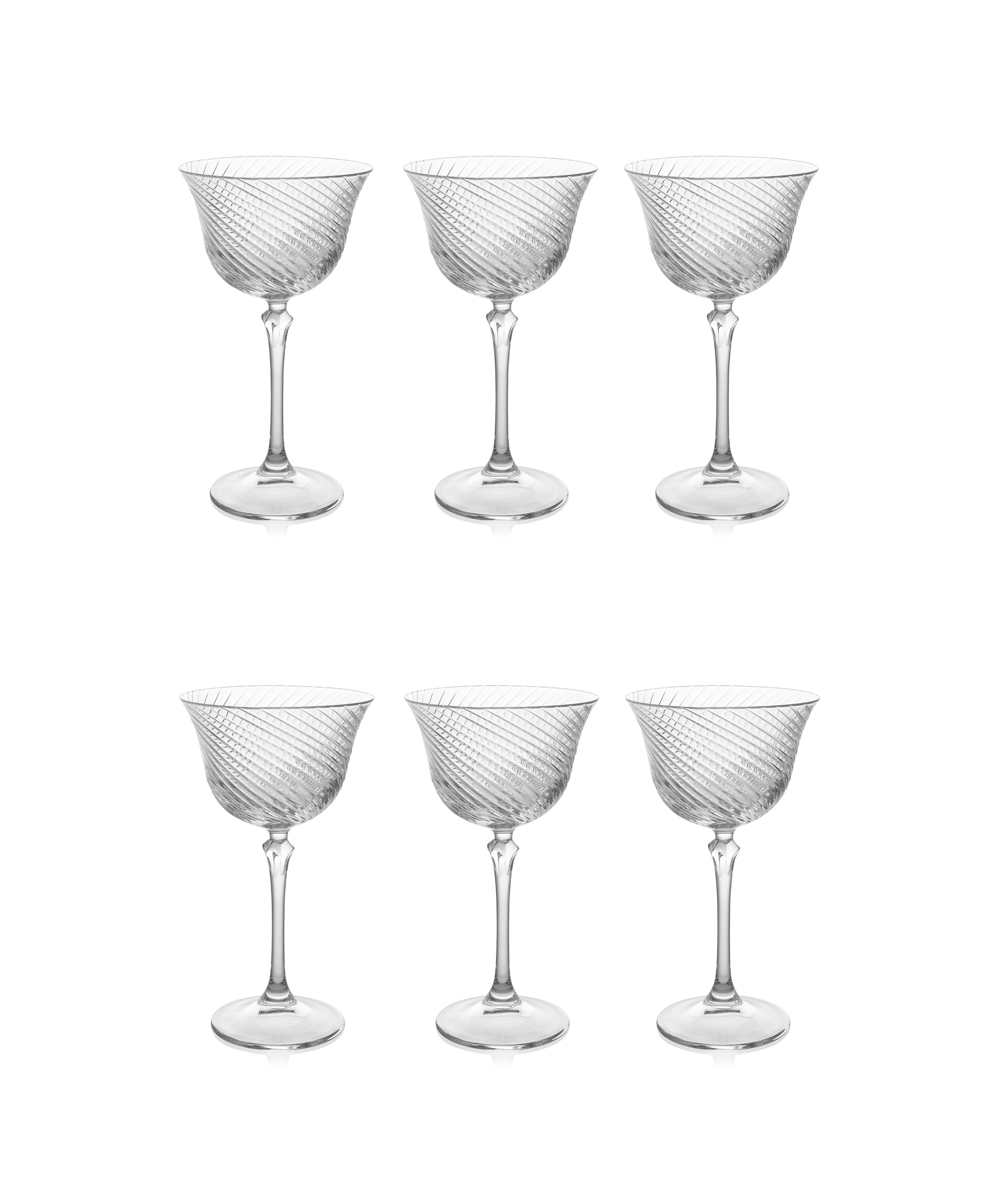 Rebecca Udall, Julia Twisted Cut Crystal Coupe Glasses Set of 6