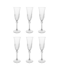 Daphne Optic Crystal Flute Glass, Rebecca Udall, Set of 6