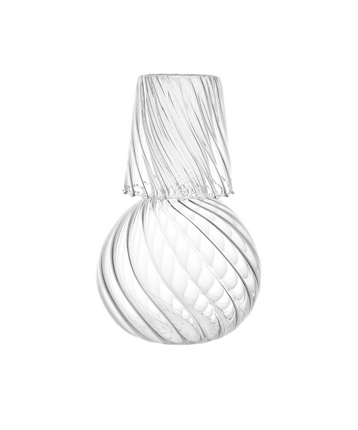 Rebecca Udall, Rippled Elegant Borosilicate Glass Carafe with Matching Glass