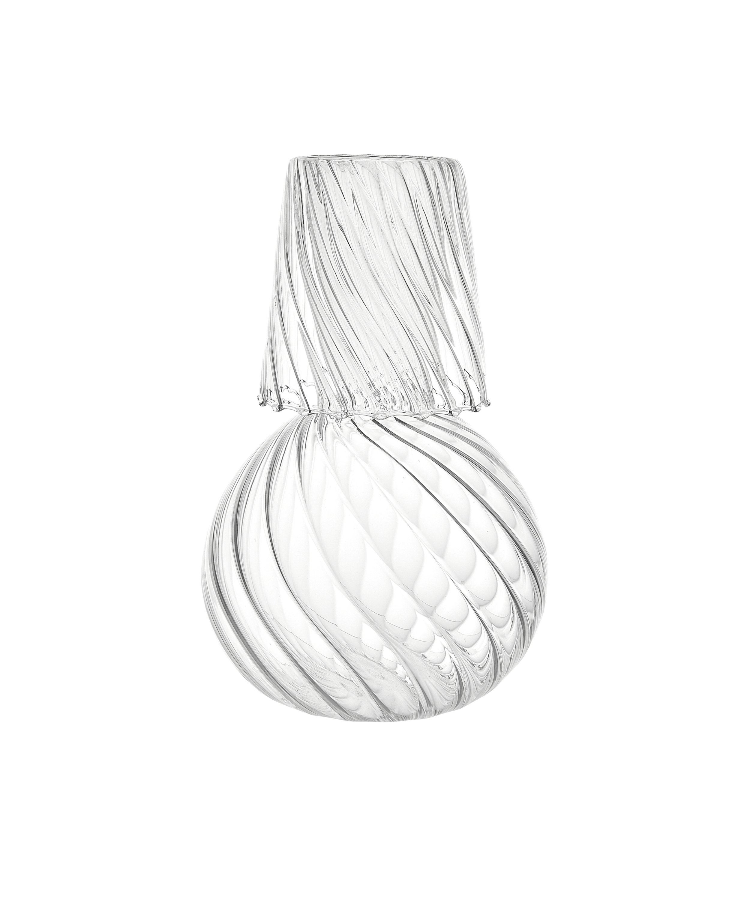 Rebecca Udall, Rippled Elegant Borosilicate Glass Carafe with Matching Glass
