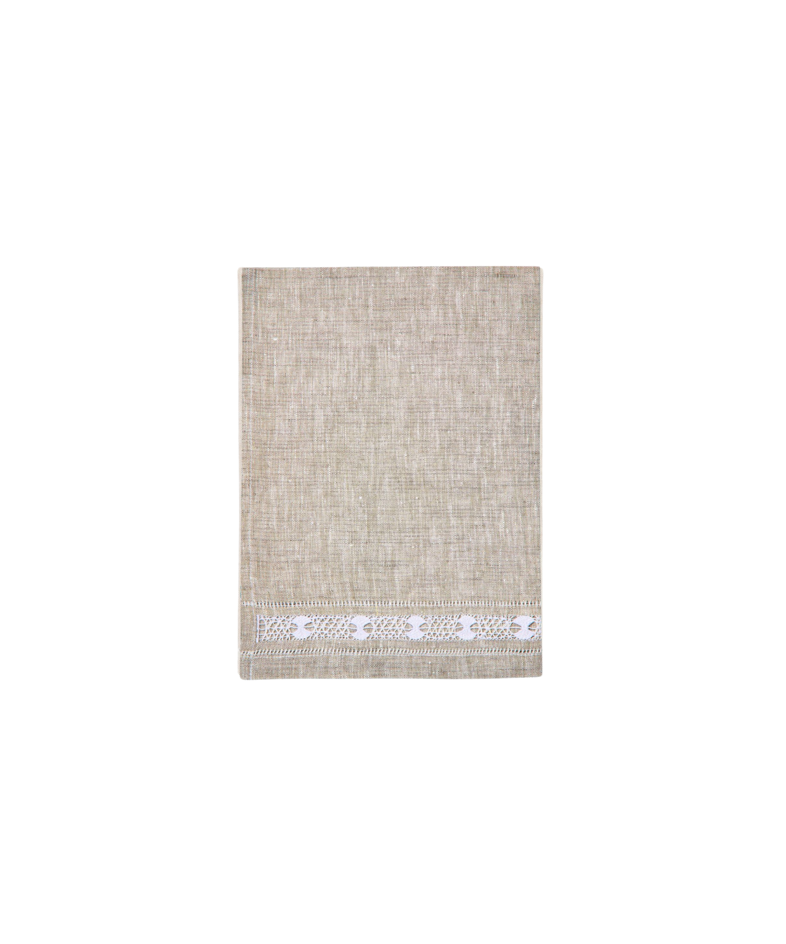 Diamond Stitch Linen Hand Towel, Natural