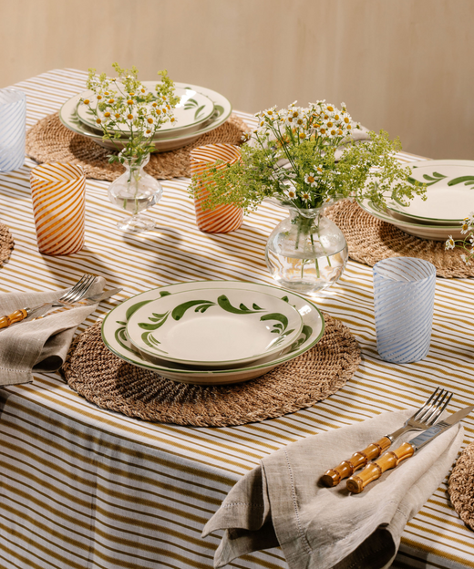 Classic Hemstitch Table Linens, Natural
