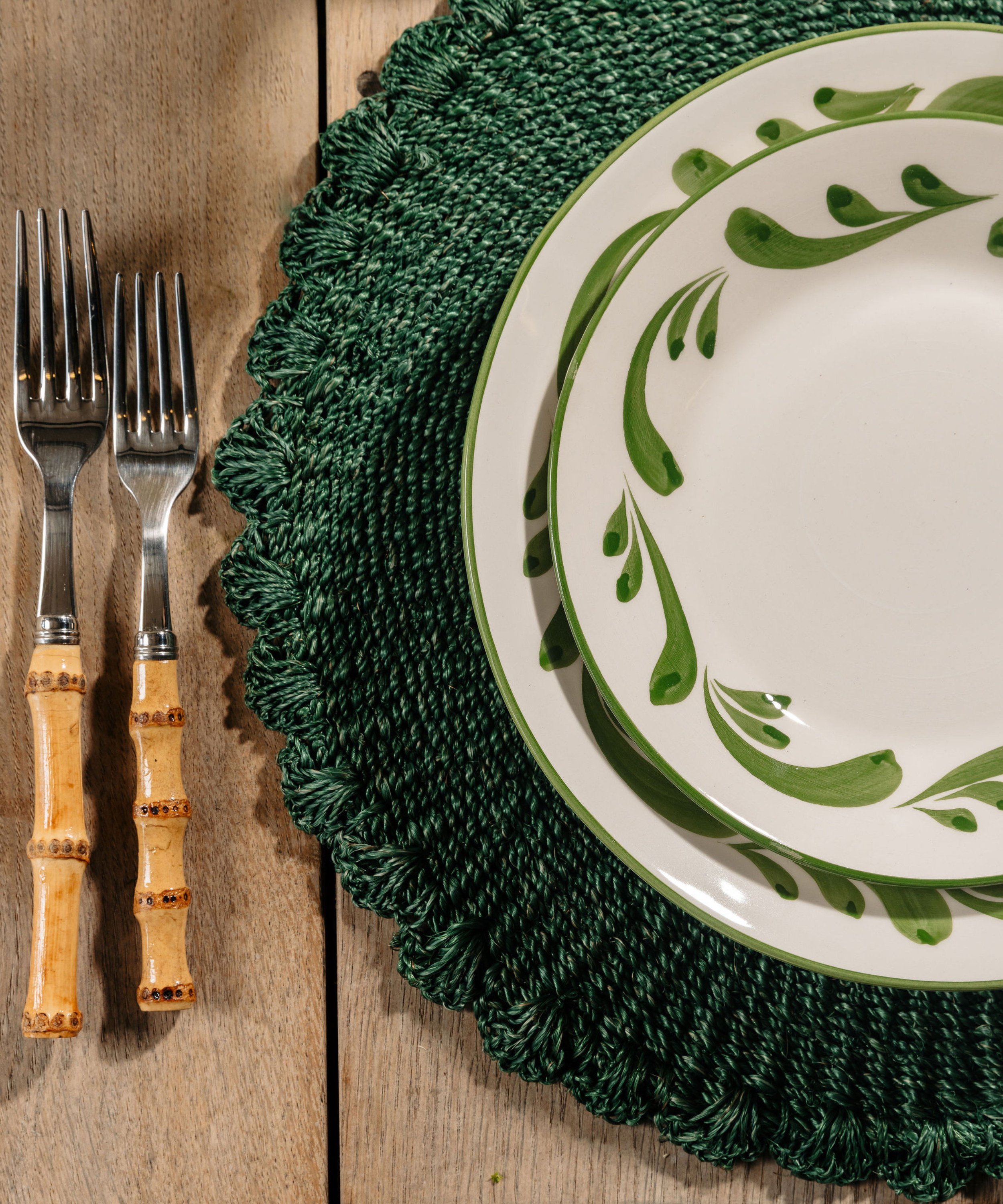 Celia Dessert Plate, Leaf Green
