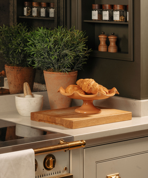 Claudia Wavy Footed Bowl, Terracotta, Kitchen Lifestyle