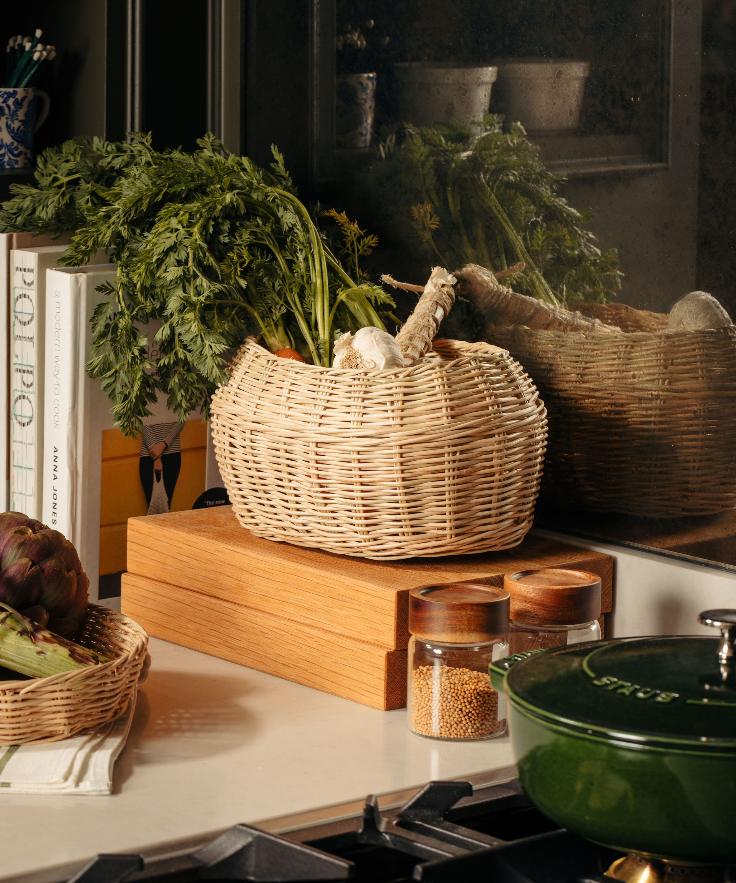 Siena Woven Lidded Storage Basket, Lifestyle