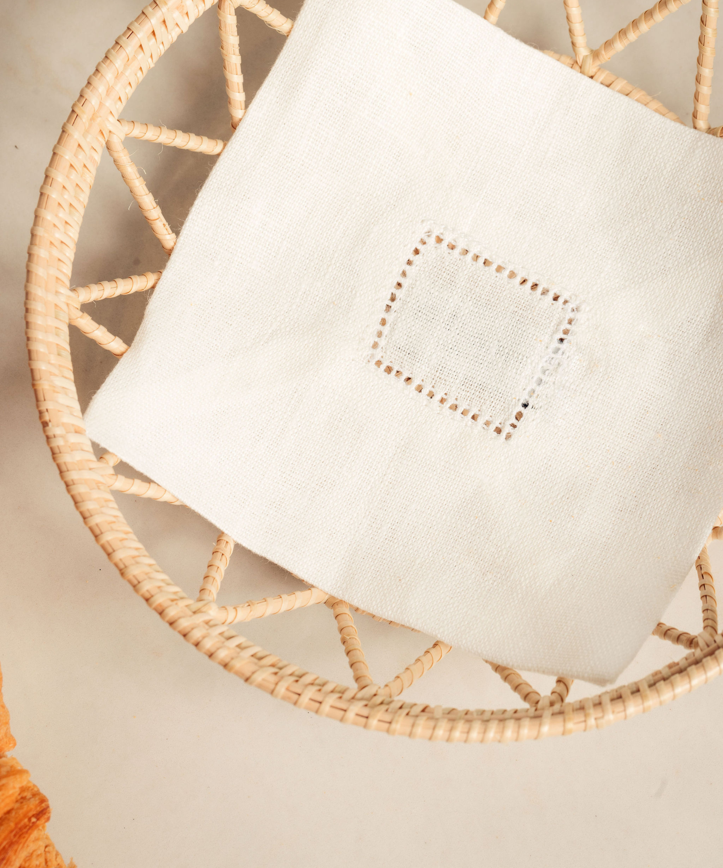 Linen Bread Basket Napkins, Small with Zelda basket