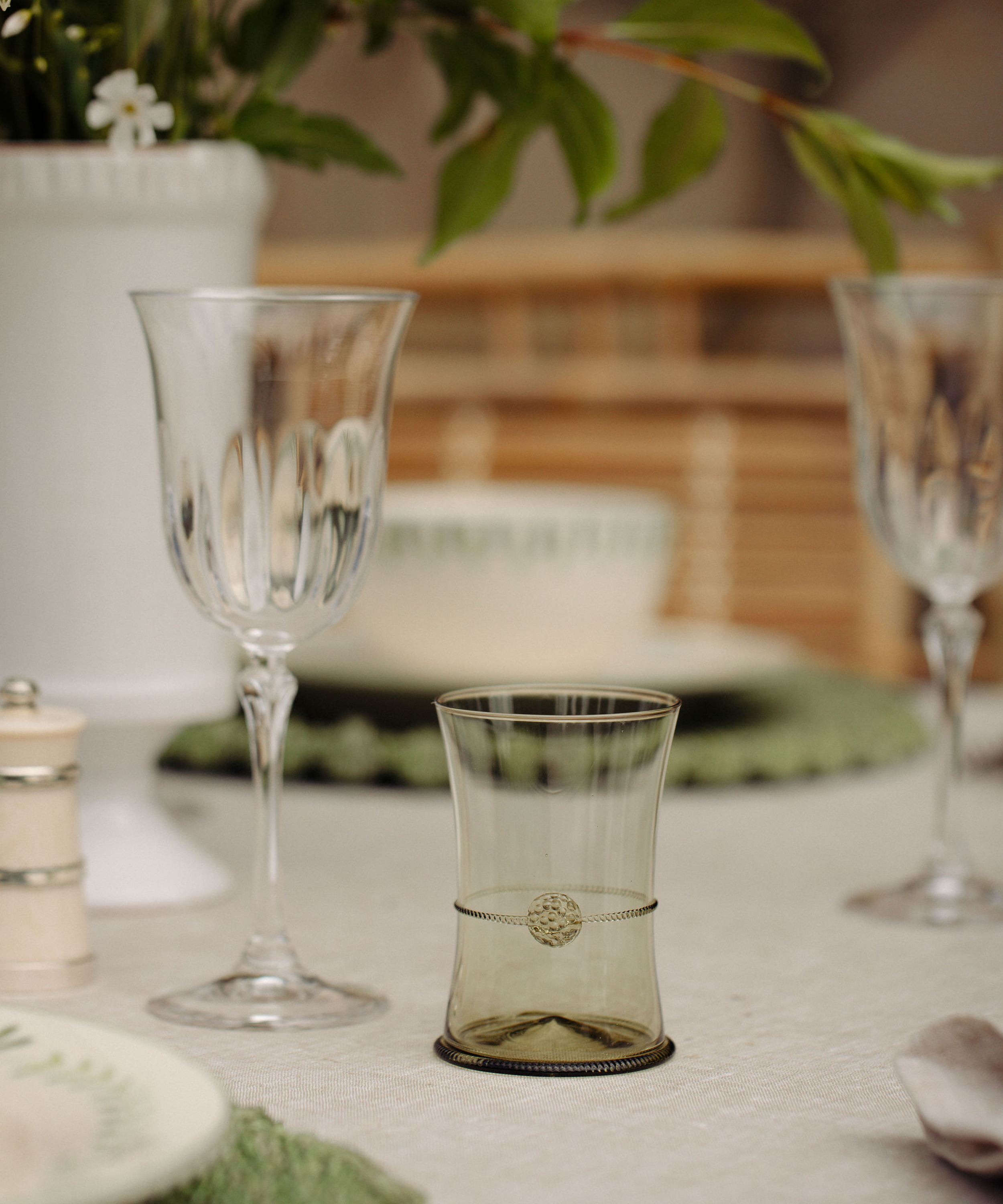 Daphne Optic Crystal Red Wine Glass, Rebecca Udall with the Diana Handblown Tumbler