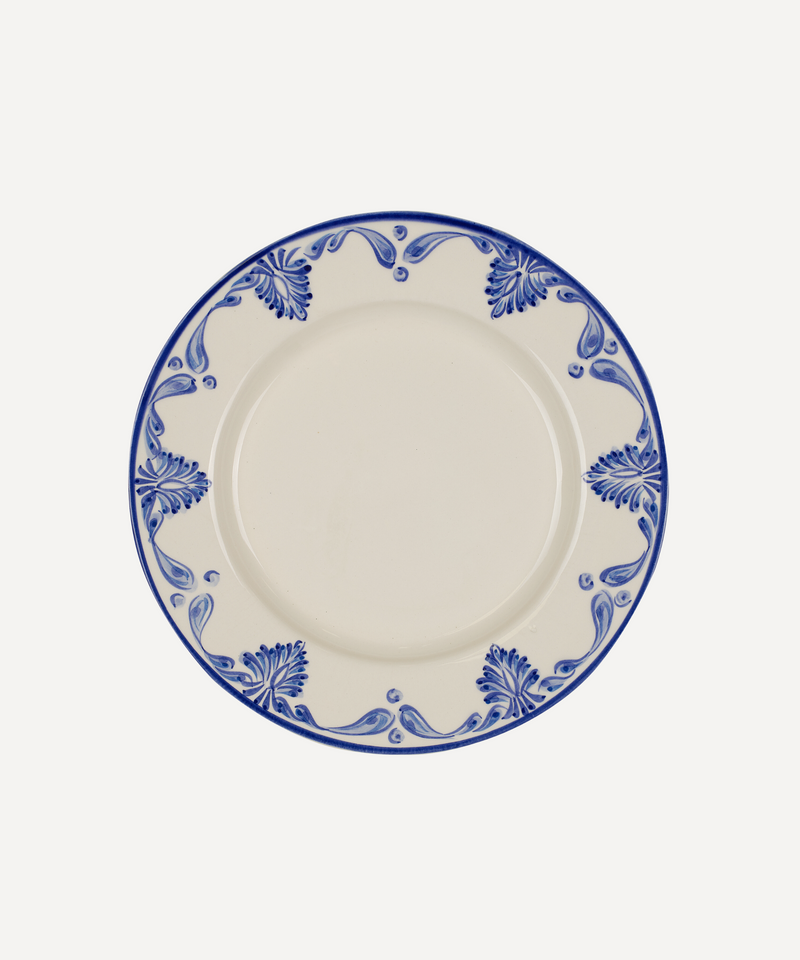 Rebecca Udall Luxury hand painted Eleanor Crockery plate, blue white 