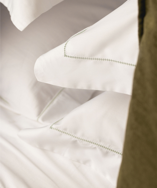 Porto Hemstitch Bed Linen, Frost Green
