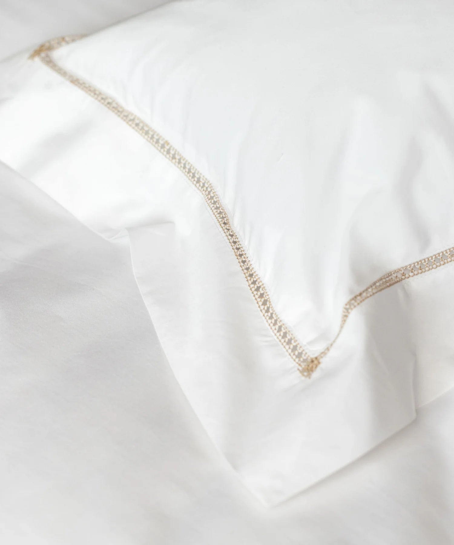 Rebecca Udall Georgiana Ladderstitch Boudoir Pillowcase, Nougat, Pillow Detail