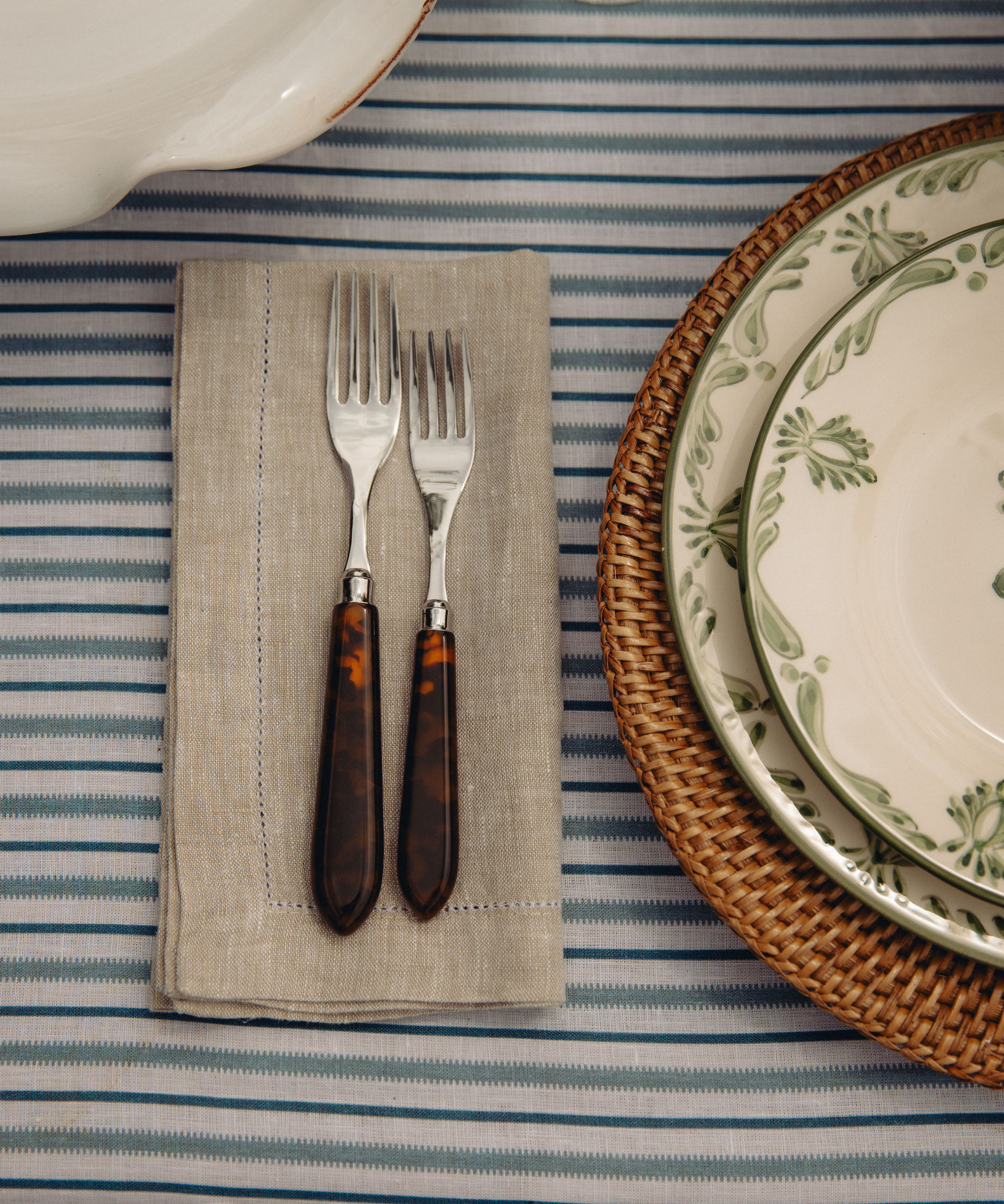 Rebecca Udall Luxury Classic Handle Cutlery Forks, Tortoiseshell Brown