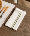 Rebecca Udall Sophie Classic Two Cord Napkin, Sage with the Bamboo Handle Cutlery