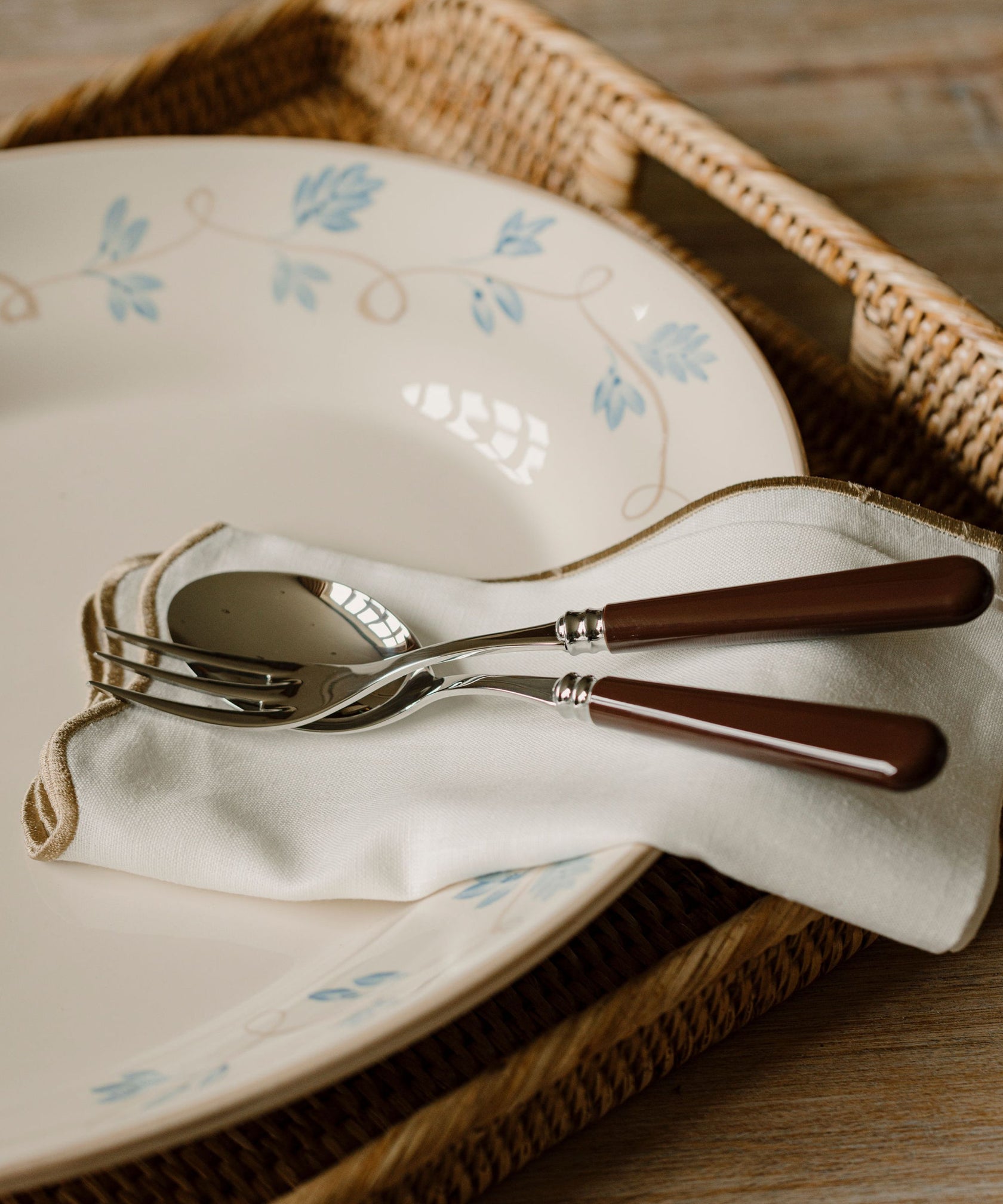Rebecca Udall Classic Serving Set, Chocolate with Elouise Crockery