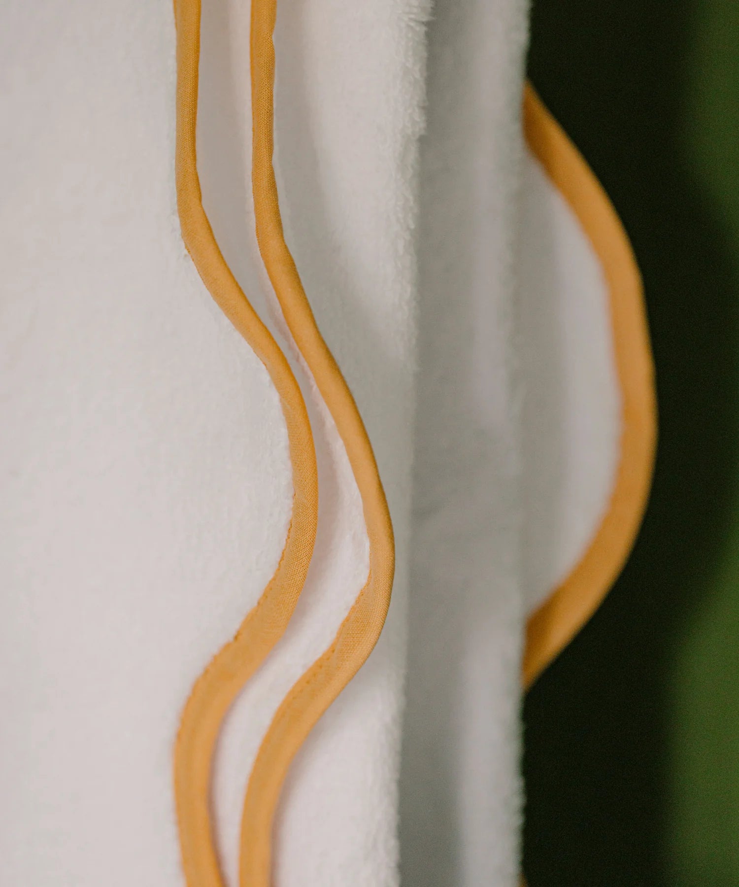 Amelia Scalloped Bath Towels, Mustard, Detail