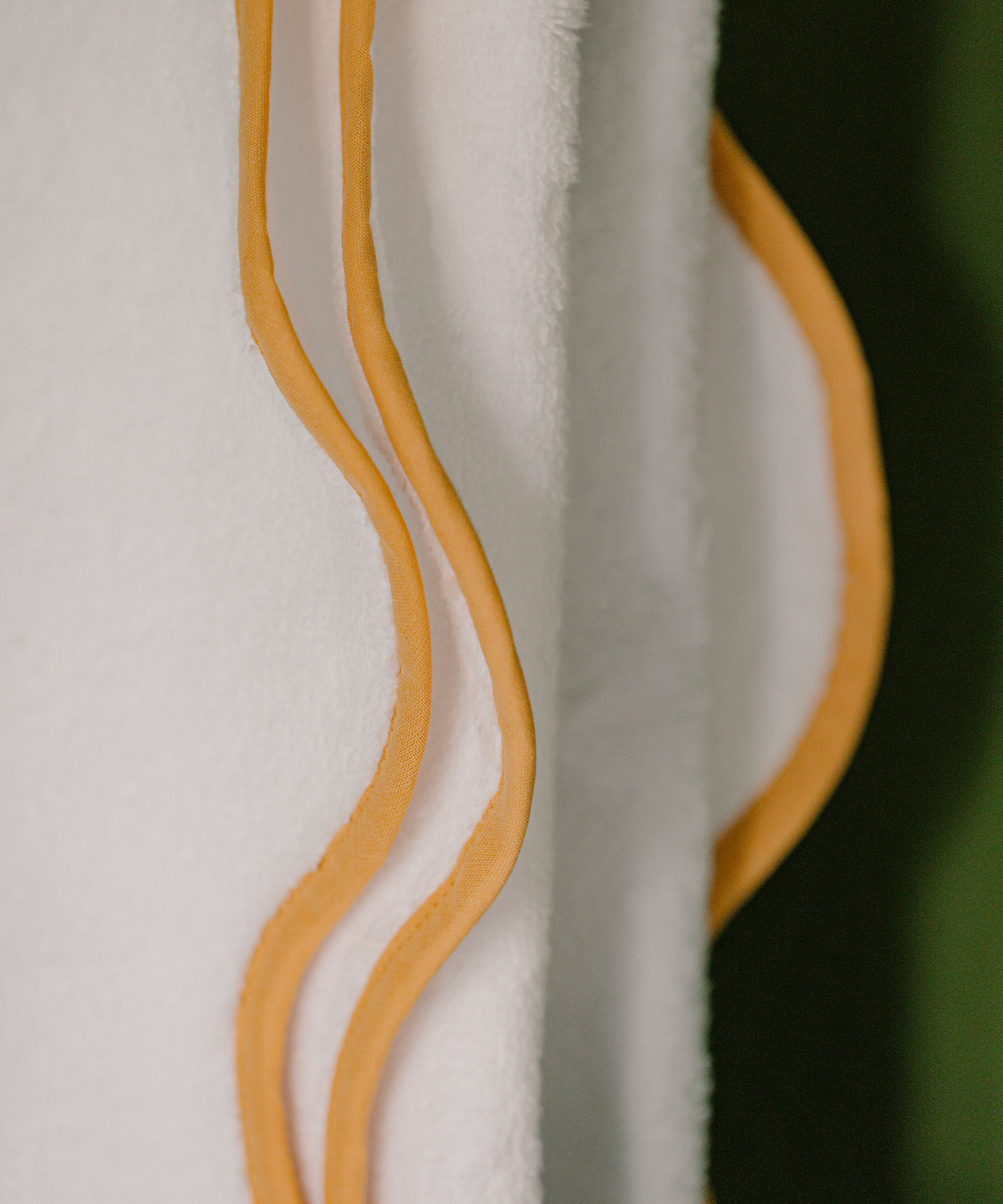 Amelia Scalloped Bath Towel Collection, Mustard, Detail