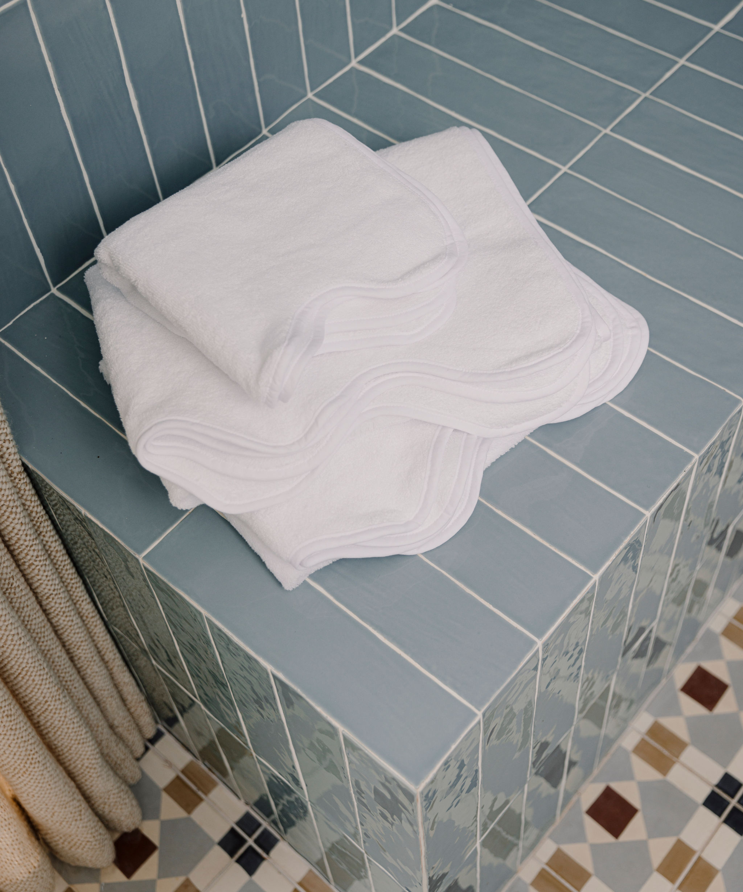 Amelia Scalloped Bath Towel Collection, White