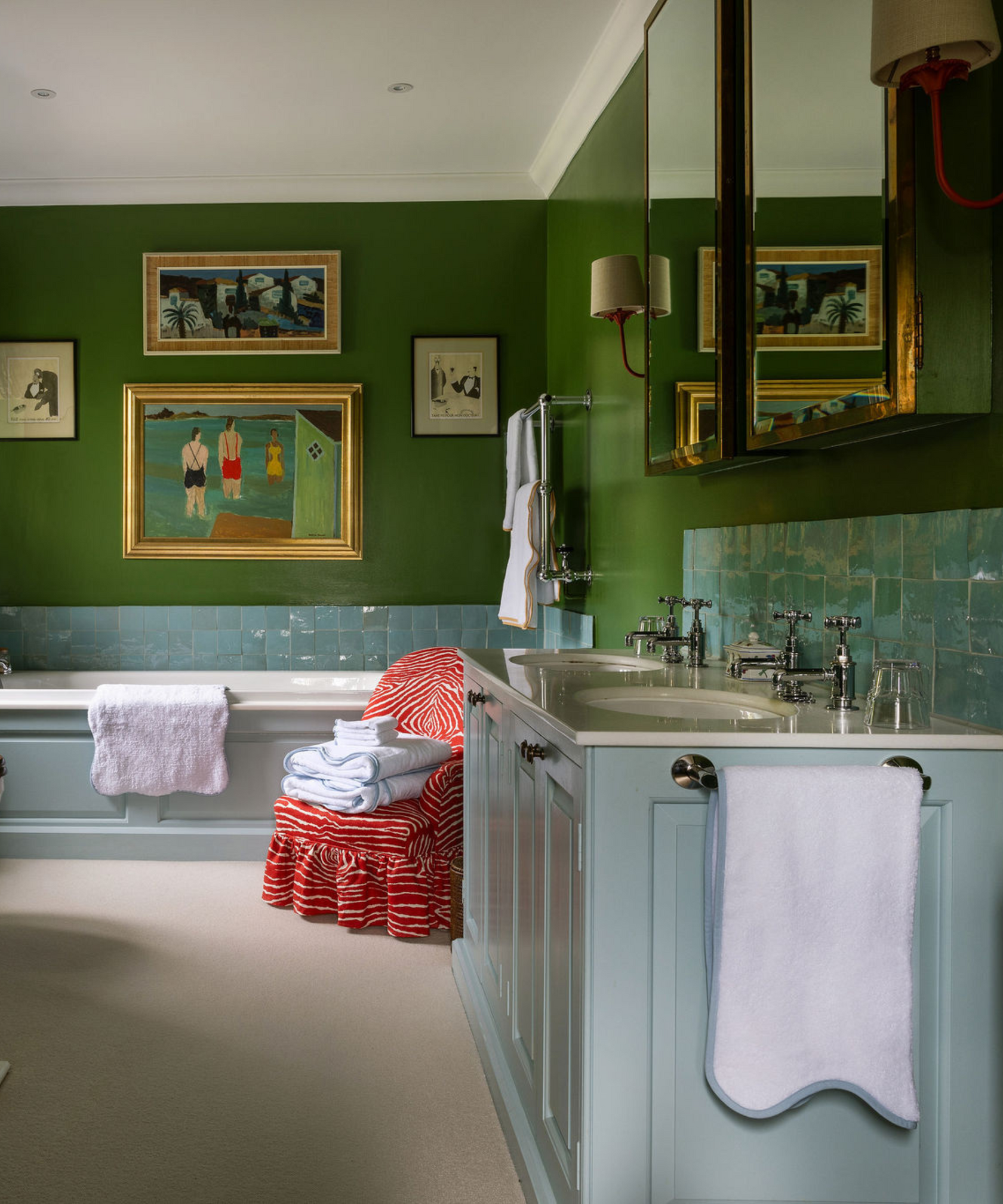 Amelia Scalloped Bath Towel Collection, Powder Blue, Lifestyle