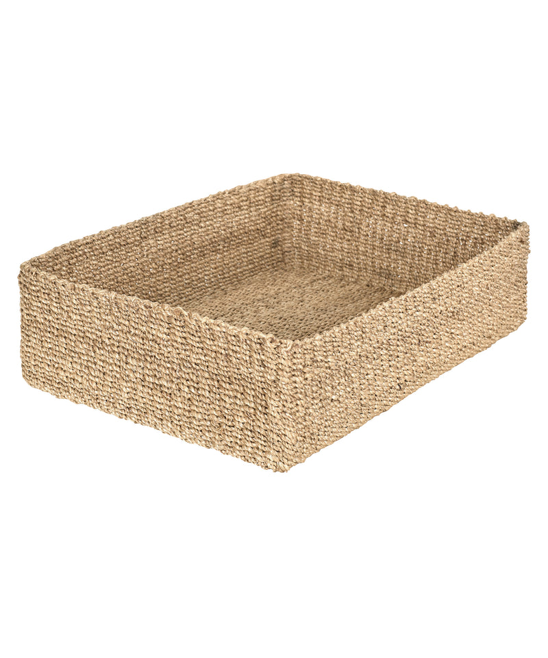 Medium-sized rectangular storage basket made from natural abaca, Rebecca Udall