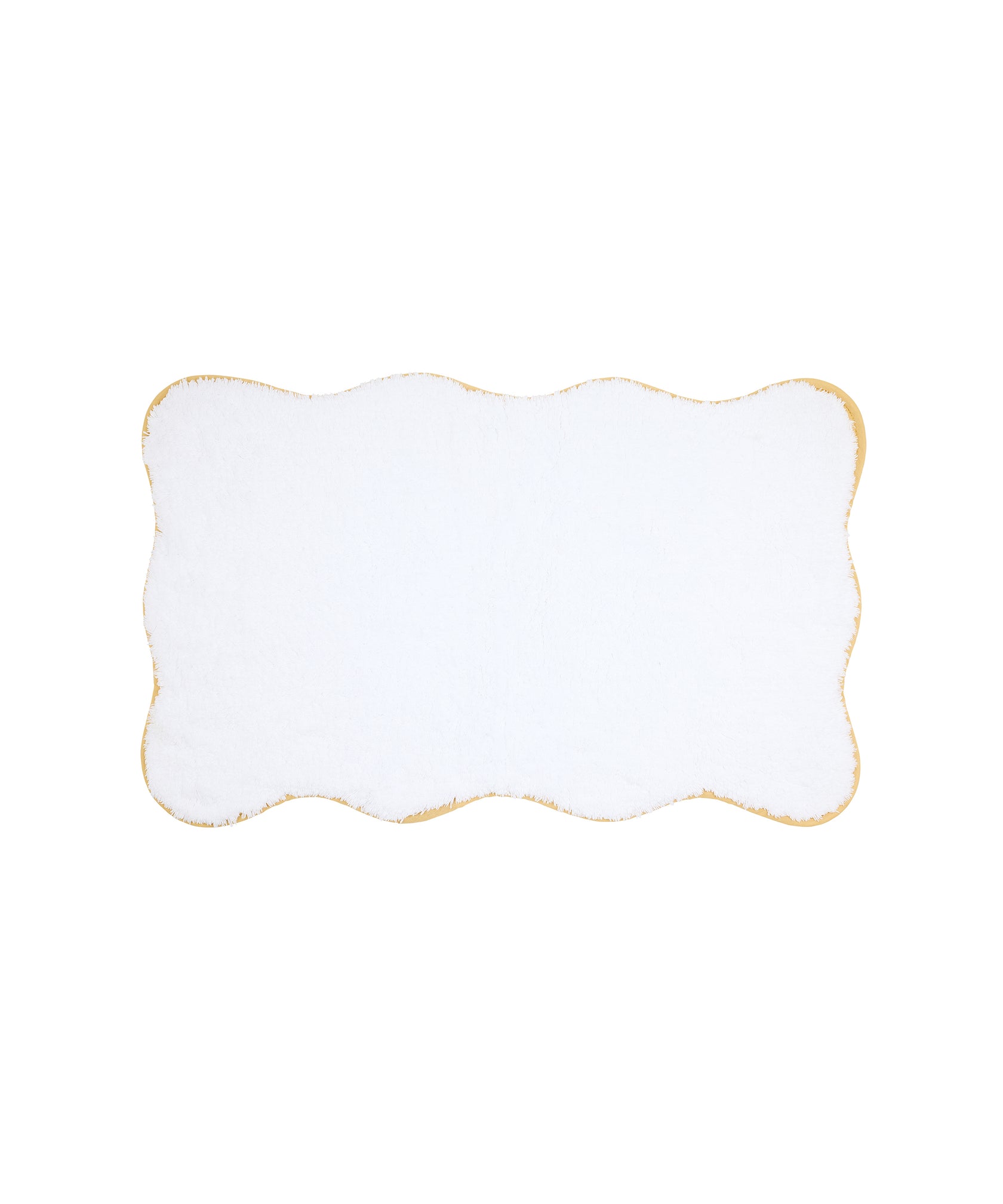 Amelia Scalloped Bath Mat, Mustard