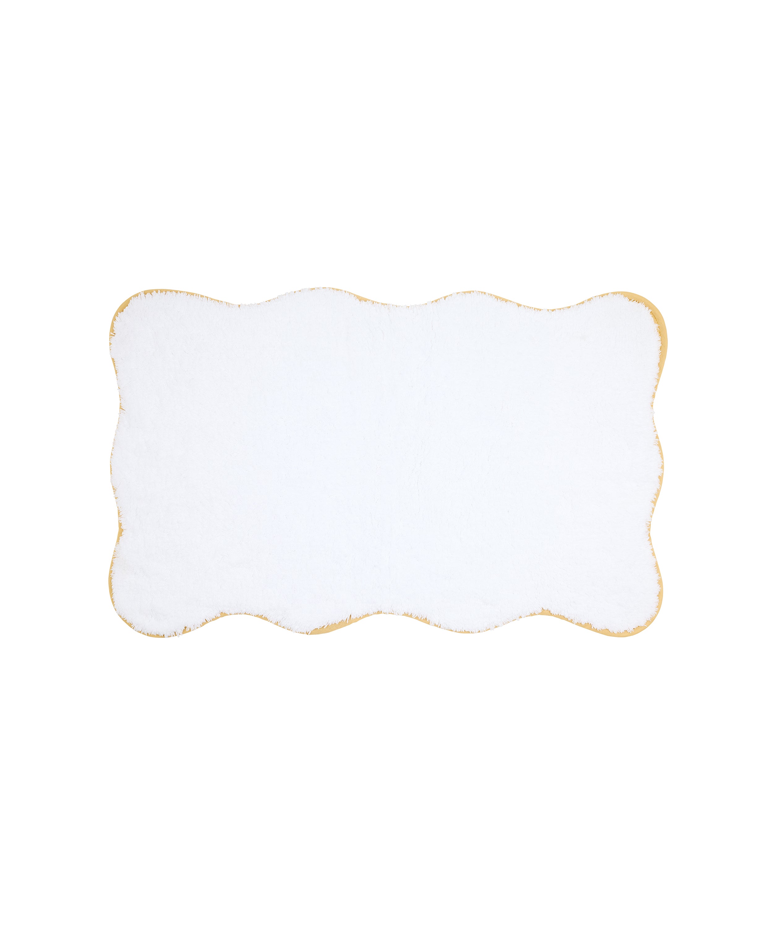Amelia Scalloped Bath Mat, Mustard