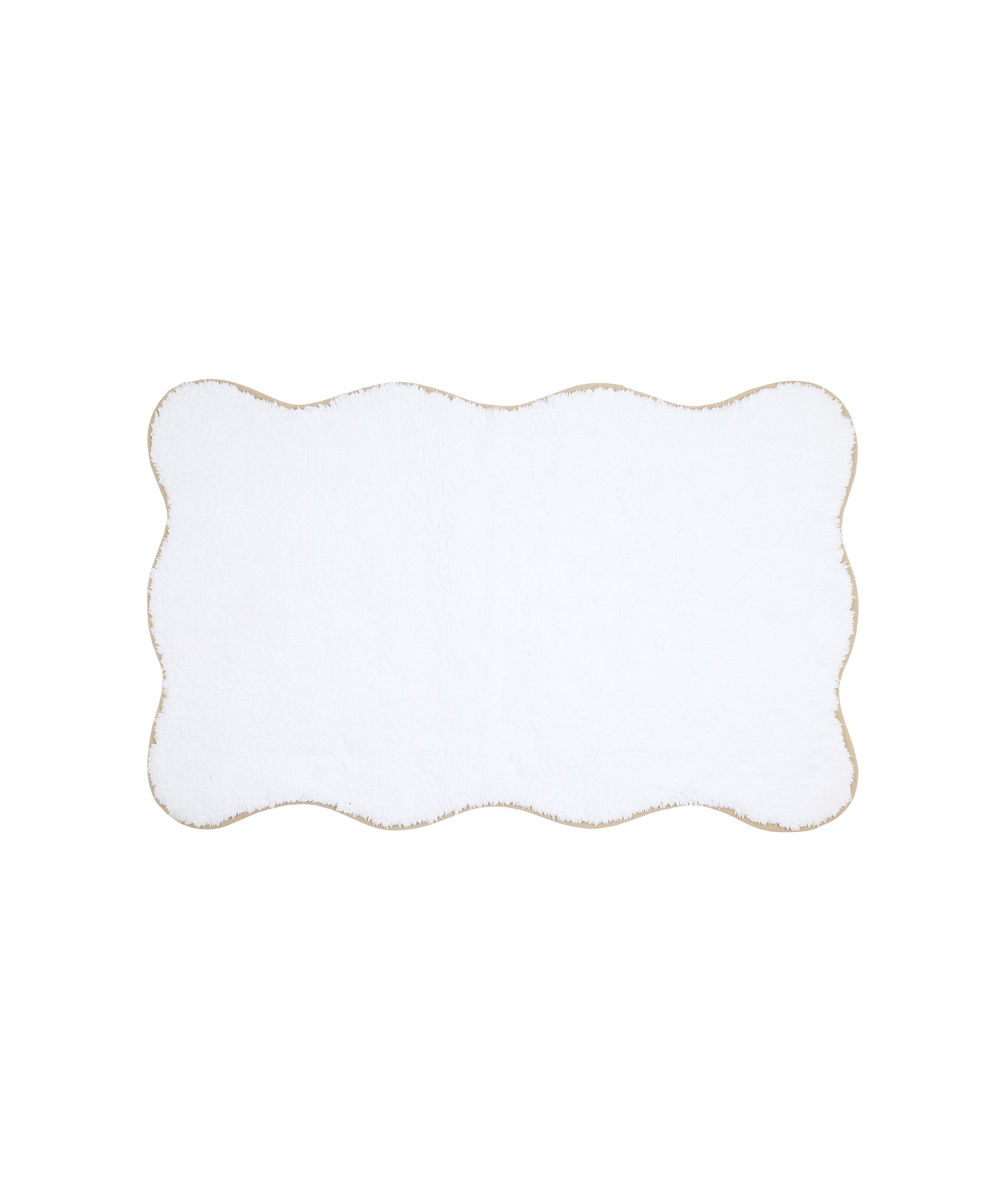Amelia Scalloped Bath Mat, Taupe