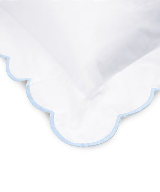 Annabelle Scalloped Bed Linen, Powder Blue, Detail