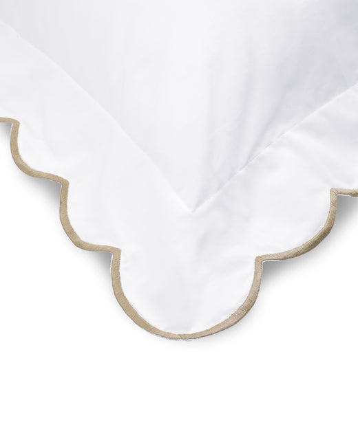 Annabelle Scalloped Bed Linen, Taupe, Detail
