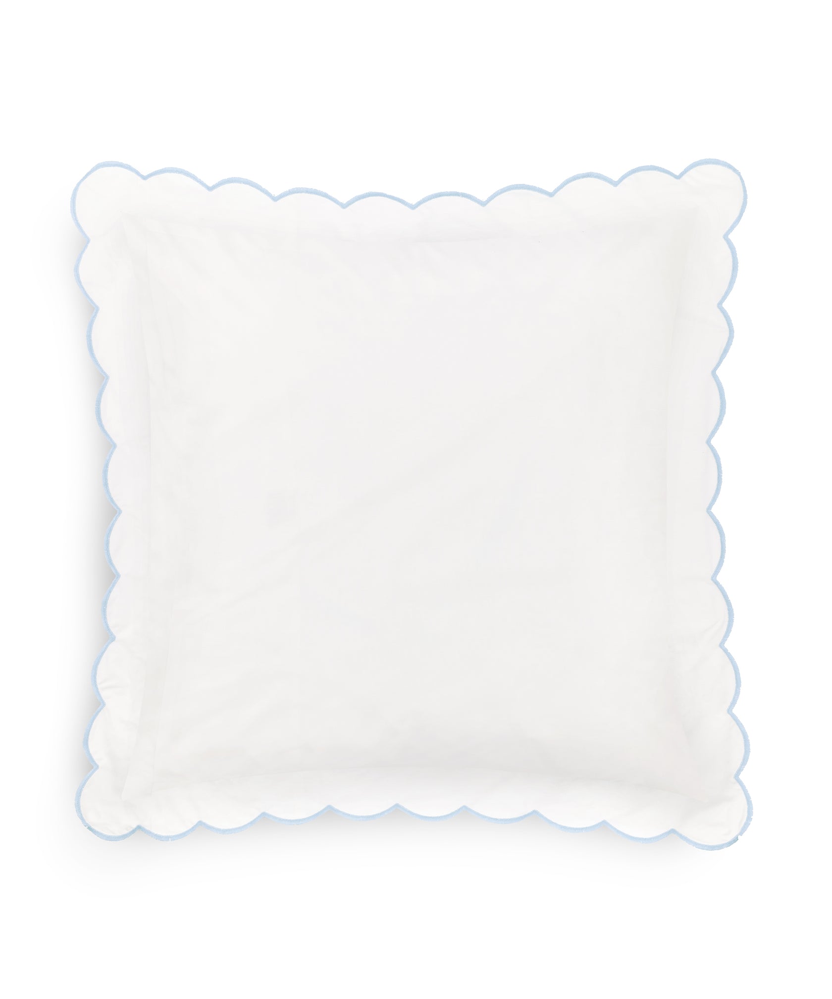 Annabelle Scalloped Square Pillowcase, Powder Blue