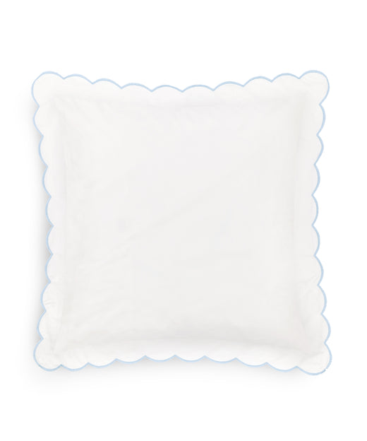 Annabelle Scalloped Square Pillowcase, Powder Blue